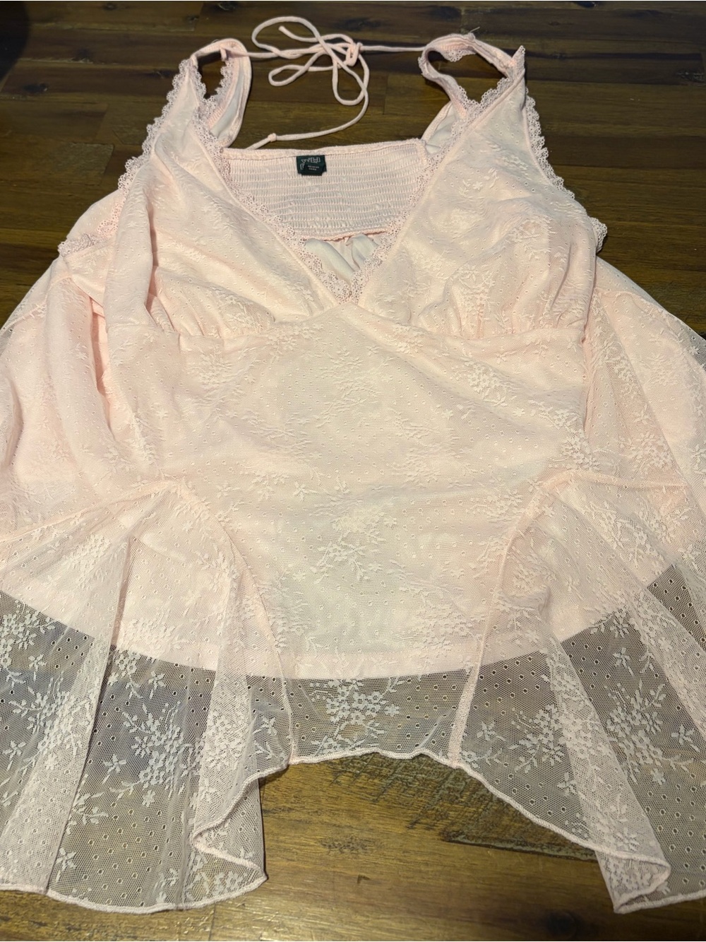 wild fable Light Pink Lace-Trimmed Chemise